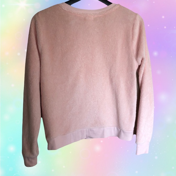 Women's Teddy Material Pink Sweatshirt S - Picture 2 of 3